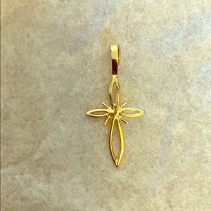 Solid 10k yellow gold cross pendant